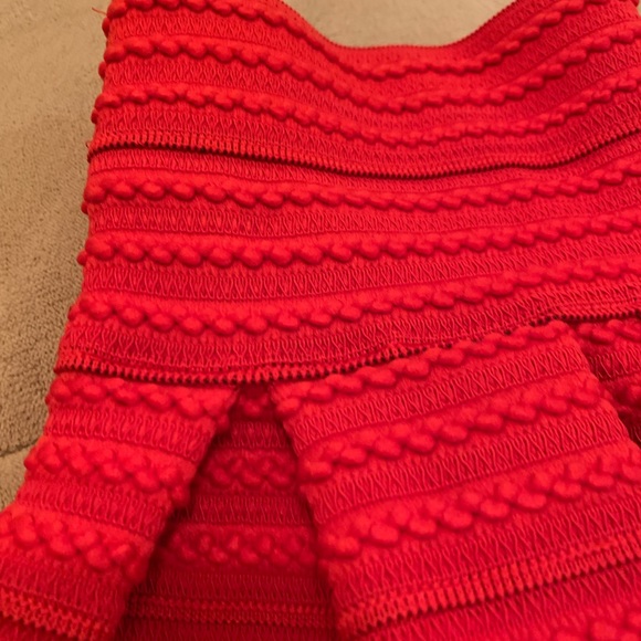 Red Structured Skirt - Picture 2 of 3